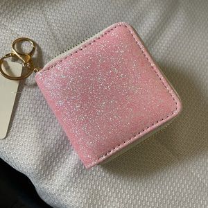Glitter keychain card holder